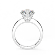 White Gold Round Diamond Solitaire Engagement Ring With Prong Setting